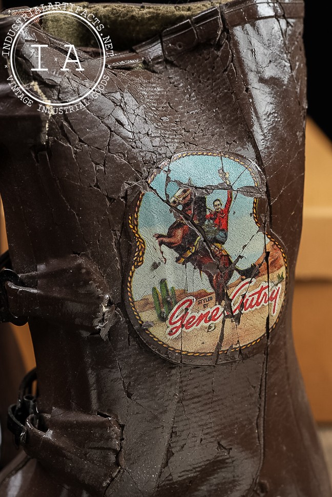 Vintage Gene Autry Rubber Boots with Box