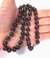 Natural Garnet Bead Necklace 8mm 18 inch