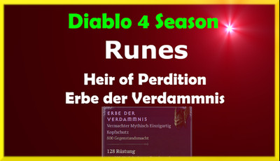 Diablo 4 Season 13 Erbe der Verdammnis Heir of Perdition 6x JAH QUE GAR D4 Runes