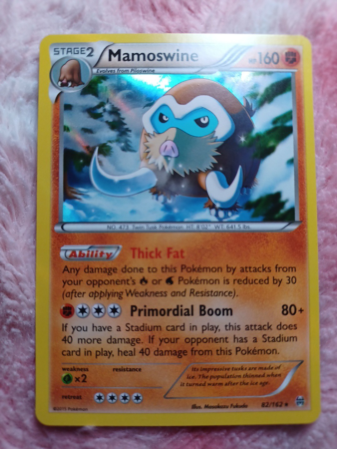 Pokemon Mamoswine 82/162 HoloRare XY BREAKthrough Card TCG 