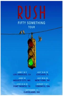 Rush ''Fifty Something'' Tour Traffic Light Poster Wall Art Print Decor Modern