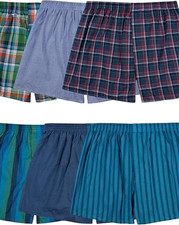 2 or 4 Fruit of the Loom Men's Tag-Free Boxer Underwear Shorts Pattern Woven