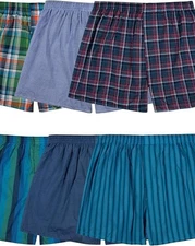 2 or 4 Fruit of the Loom Men's Tag-Free Boxer Underwear Shorts  Pattern Woven