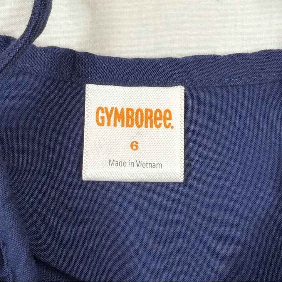 GYMBOREE Girl Navy Floral Maxi Dress 6 Boho Summer Retro 2016 Bold Sundress Y2K - Image 3 of 4