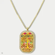 Stunning Colorful Tree of Life Pendant Necklace Chain Photo Dog Tag Chain Gift D