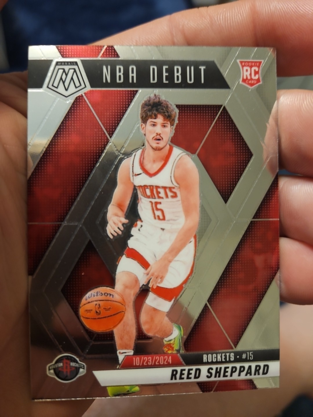 Reed Sheppard Rookie Card NBA Debut 2024-25 Panini Mosaic #252