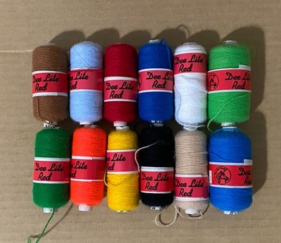 12 Vtg Dee Lite Red Thread Spool LOT