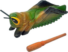 3.3" Wooden Cricket Guiro Rasp Instrument - Percussion Musical Tone Block Craft