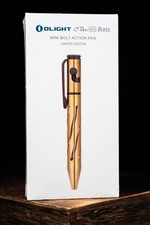 Olight O Pen Mini Brass Limited Edition Bolt Action Pen New Factory Sealed