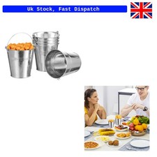 4.1 Inch Mini Metal Bucket - Versatile Galvanised Tin for Snacks and Flowers