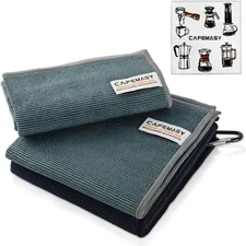 CAFEMASY Barista Cleaning Towel with Hook Set 12" x 12"*23.6", 3 Pack 