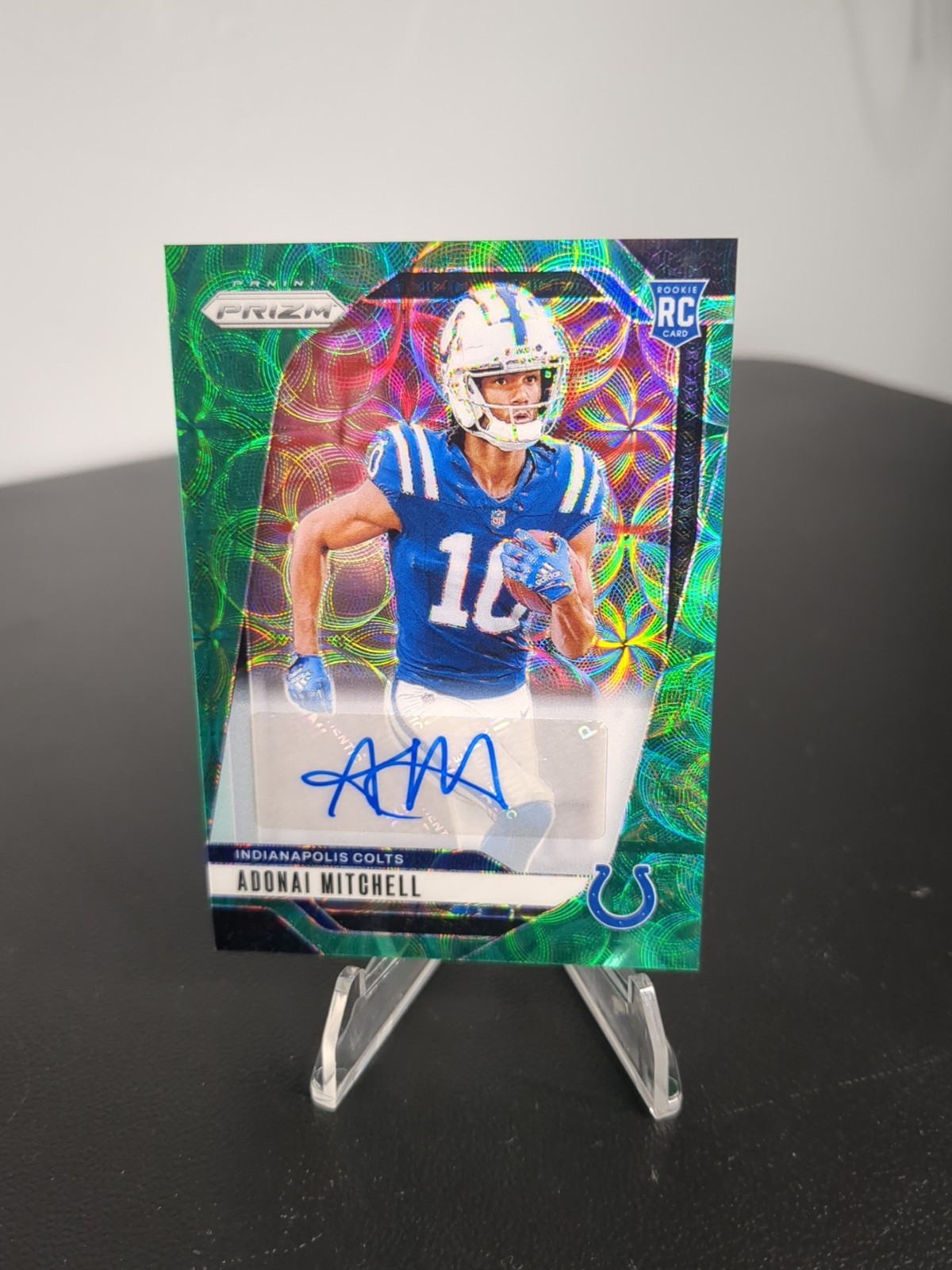 2024 Panini Prizm Adonai Mitchell Rookie Auto RC #303 Green Scope /75 Colts