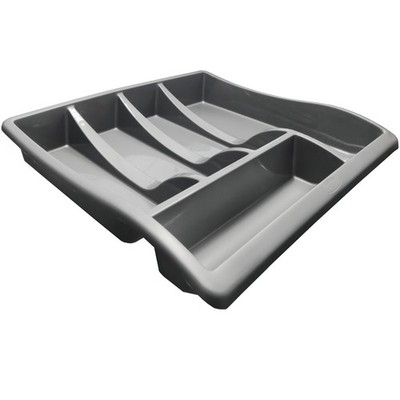 Große Schublade Ordnung Besteckkasten Organizer 5 Fächer Schublade Ordnung Silber Grau