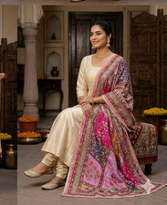 Pakistani Dupatta Women Heavy Mirror  Bead Handwork Perfect Weddings Festivals
