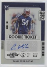2021 Panini Contenders Optic Rookie Ticket Silver Prizm Cameron McGrone Auto dq2