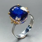 Silver ring 8 ct  Blue Sapphire Ring 925 Sterling Silver Size 7 /R470883