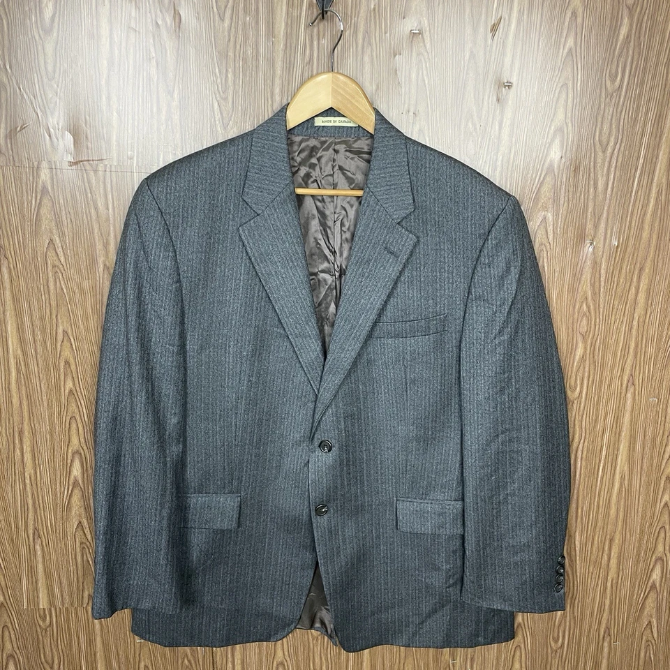 Terno masculino Lauren Ralph Lauren 2 peças 44R 36x29 cinza espinha de peixe lã cashmere - Imagem 3 de 4