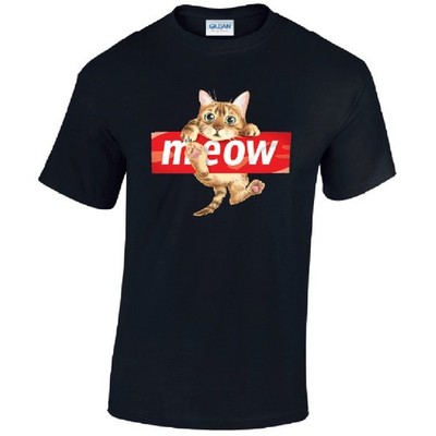 Miau Katze Tier Herren Baumwolle T-Shirt 3 Farben 5 Größen verfügbar bedruckt