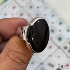 Premium Rare Yemeni Agate Aqeeq Ring 925 Sterling Silver Handmade Ring For Men