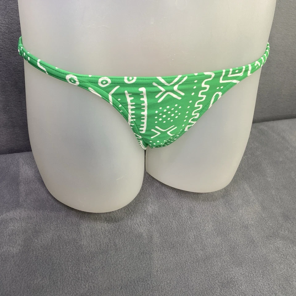 Bikini Cia Maritima 2 piezas talla M verde blanco estampado tribal halter trenzado Brasil Foto 2 de 4