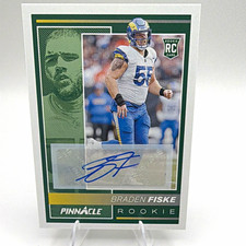Panini 2024 Encore Braden Fiske Rams Pinnacle Rookie Auto /199 Card #209. rookie card picture