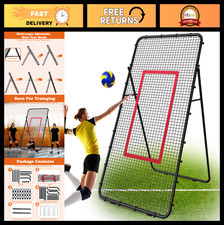 Adjustable Volleyball Rebounder Net 7x4 FT - Durable Steel Frame, Portable Train