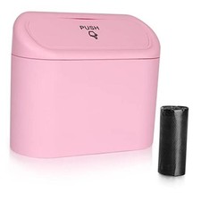 Car Trash Can with Lid, Vehicle Trash Bin Car Dustbin Garbage Organizer 1 Pink