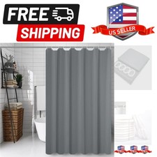 Grey 72x78 Inches Fabric Shower Curtain Liners Hotel Quality Machine Washable...