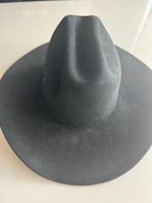 Resistol Black Cowboy Hat 4X Beaver Size 7 1/4 pristine western hat GUC