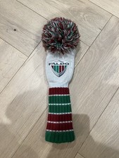 Nick Faldo Series Pom Pom Golf Headcover, Hybrid/Rescue, White/Red/Green