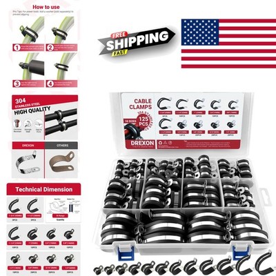Comprehensive 125PCS Cable Clamps Collection for Fuel Line and Hose Management