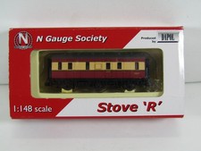 N GAUGE SOCIETY - STOVE R VAN - BR CRIMSON/CREAM - EXC BOXED CON - N GAUGE