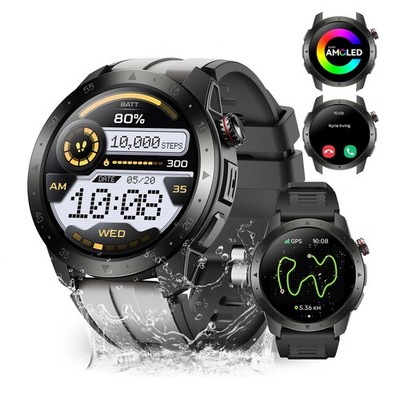 Military Smart Watches for Men Built-in GPS(Answer/Make Calls), 1.43'' AMOLED ...