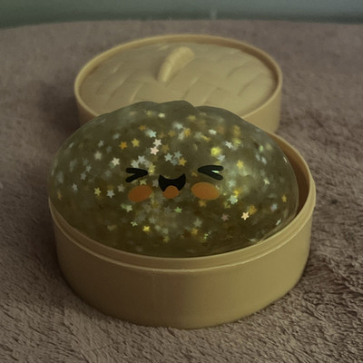 Gold Glitter Gel Squeeze Ball Stress Reliever w/ Cute Face, 3in x 3in, 6oz