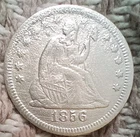 1856 P Seated Liberty Quarter, Above Face Porous,Reverse Excellent