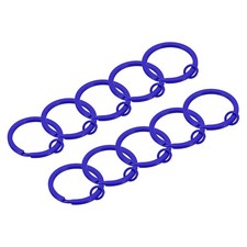 10Pcs Split Keychain Rings Round Flat Key Holder with Open Jump Ring Dark Blue 