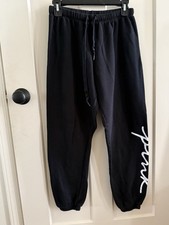 Victoria s Secret Pink Oversized Boyfriend Sweatpants Medium Black Drawstring