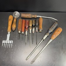 Stanley Hurwood No. 20 & Perfect Handle Irwin 4 Other Screwdriver Wood Handle