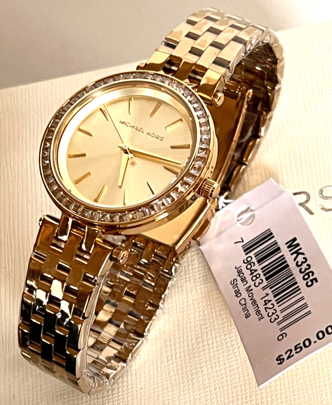 Michael Kors MK3365 Women's Mini Darci Gold-Tone Wrist Watch BNWT Gift Box $250