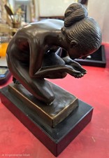 Bronze Skulptur kniende Frau Von ENST WENCK auf Sockel, signiert, klassisch,