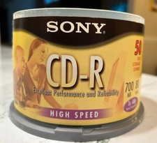 Sony CD-R, 700mb, 1x-48x, 80 Min, Brand New, Factory Sealed 50-pack
