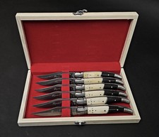 Laguiole Handmade J2 Stainless Steel 6 Knives steak knife set With Box