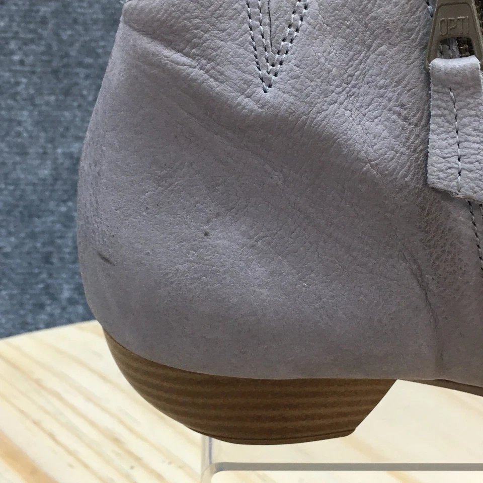 Botas femininas Miz Mooz 39 Clermont tornozelo couro cinza salto lateral - Imagem 2 de 4