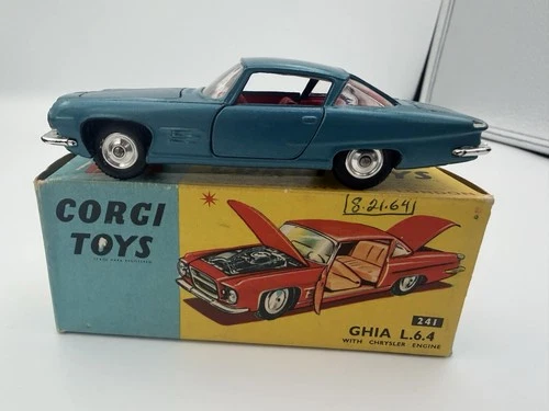 Corgi Toys #241 - Ghia L.6.4 With Chrysler Engine Diecast - Original Box