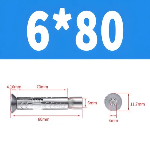Heavy Duty Sleeve Anchor Expansion Bolt Allen Socket Countersunk Masonry M6-M12 - Picture 13 of 34