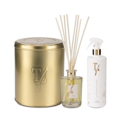 TEATRO FRAGRANZE UNICHE GOLD TIN BOX JOYFUL STICK 250ML + SPRAYPISTOLE 500ML