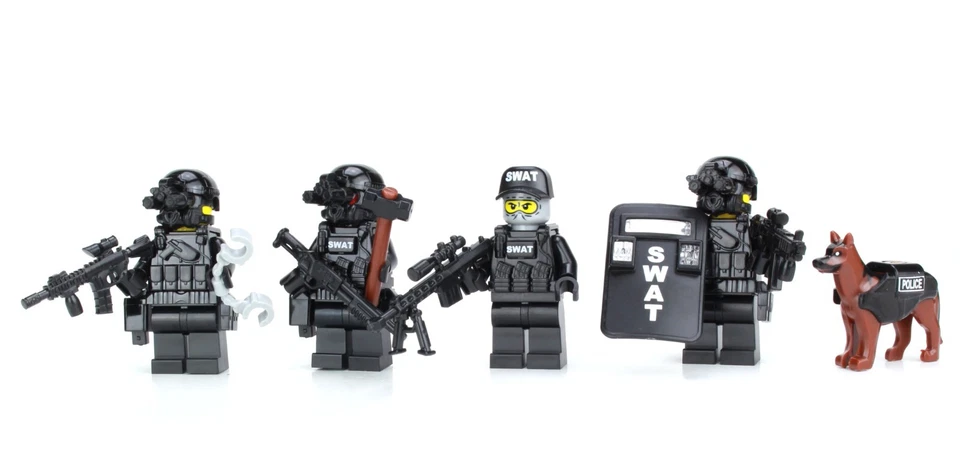 Battle Custom SWAT Team Police Officer made w/ real LEGO® Minifigs - Image 4 of 4