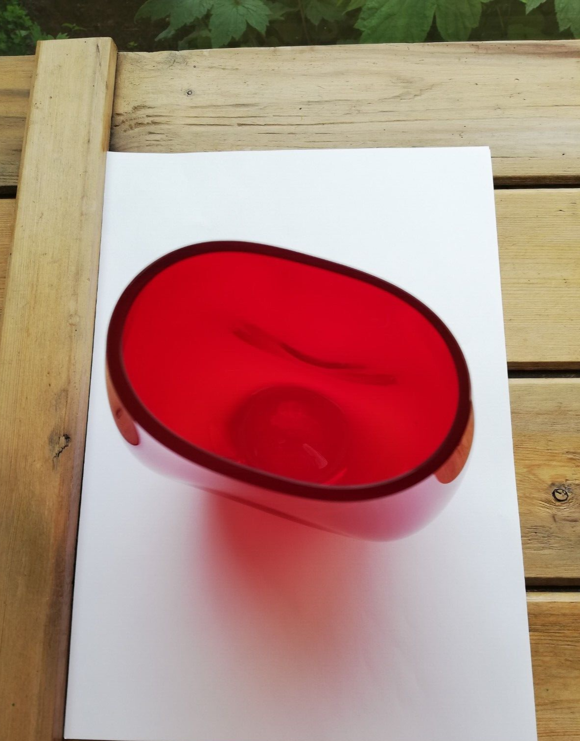Whitefriars Ruby Red Glass Dimple Vase. 9630 (6.5 ") Mike Cripps. C