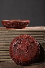 Chinese Vintage Lacquerware Box Unicorn Pattern Keepsake Box Jewelry Box Art