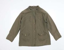Casual Comfort Womens Green Windbreaker Jacket Size 14